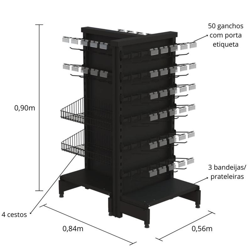 【Louren】standcollar check all in one Check Stand Expositor Gondula Caixa Supermercado 1,10x0,84x0,56